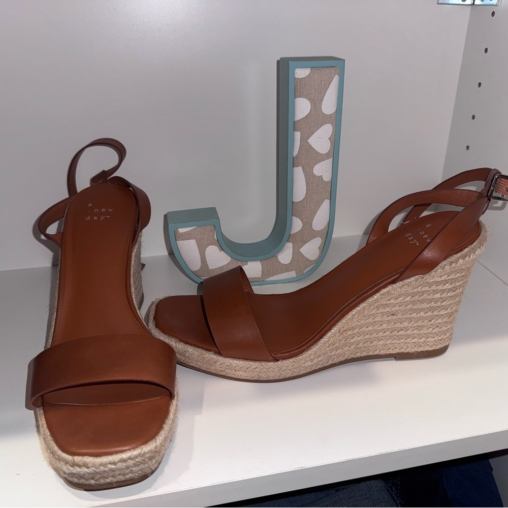 A New Day Tan Wedge Sandals